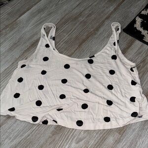 Primark Black and White Polka Dot Crop Tank Top